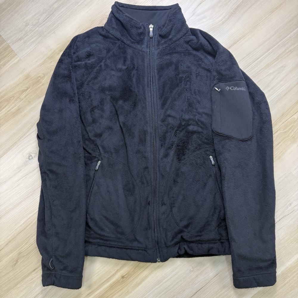 Columbia Women's XL Black Plush Fleece Jacket Full Zip Interchange Liner